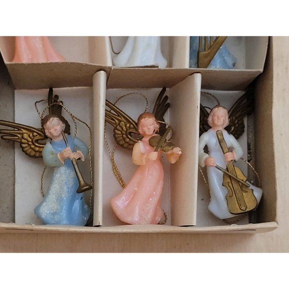 Santa Creation Six Angel Musicians 2 Inches Plastic Ornaments Figures Hong Kong - Picture 3 of 13